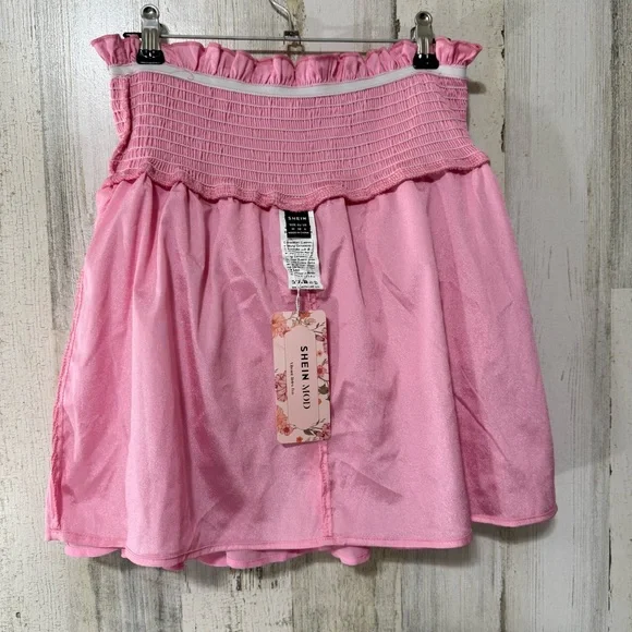SHEIN Mod Pink Ruffled Mini Skirt NEW - Picture 9 of 12